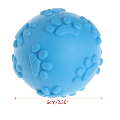 Pelota para perro de caucho TPR con sonido. Tamaño 6.5cm. Color Azul