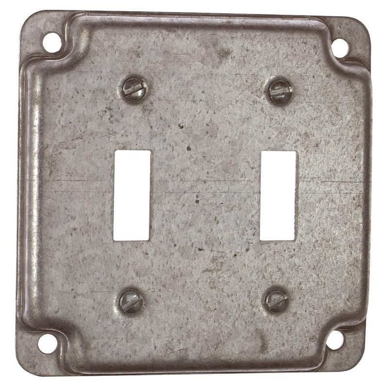 Tapa Metalica Para Cajilla De 4X4 Con Hueco Para 2 Interuptores Sencillos. No Incluye Tornillos.