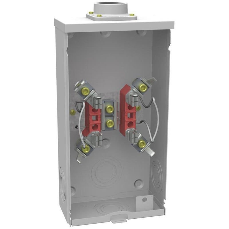 Base Cuadrada Para Medidor De Energia. Monofasico. Capacidad Total 200Amp. Para 4 Hilos.