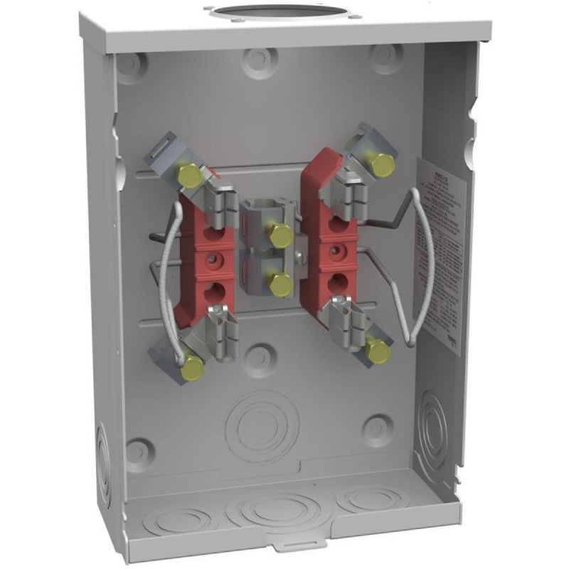 Base Cuadrada Para Medidor De Energia. Monofasico. Capacidad Total 125Amp. Para 5 Hilos.