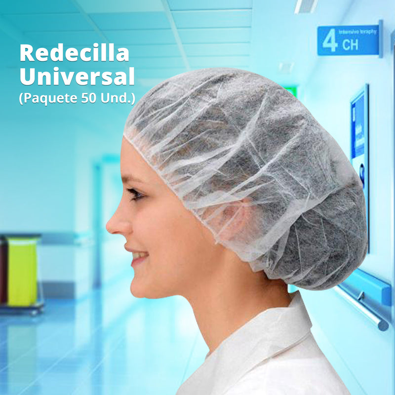 (Paquete 50 und.) Cubre Cabeza o Redecilla protectora tamaño universal