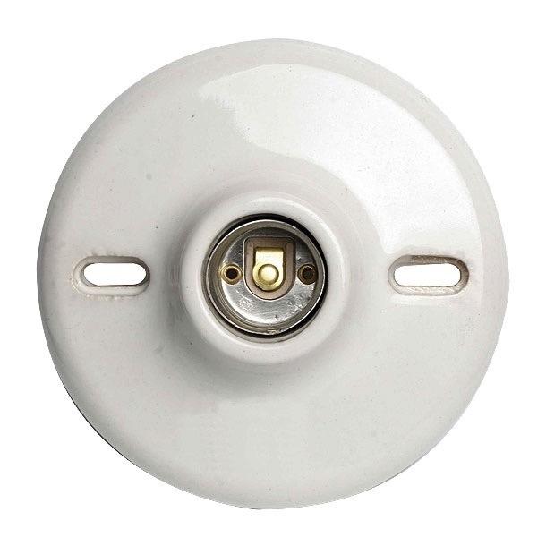 Socate De Porcelana Para Bombillo E-27. Socket De Aluminio. Diametro De 4 1/2. 125 Volt. 60 Hz.