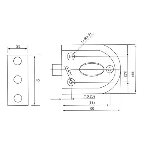 Cerradura Sin Llaves (Pasador) P/Puertas Sencillas No Req Perforacion En Vidrio 8 A 12 Mm. Satinada