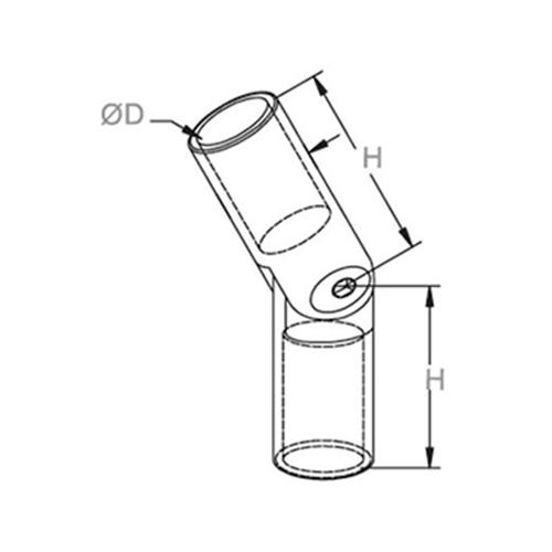 Coditos articulados para tubos de 12 mm. Acabado espejo.