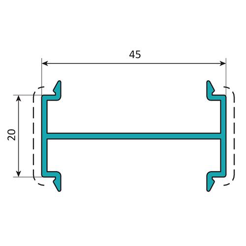 Union Marco 45 Mm. Espesor 1.3 Mm. Largo 5.85 Mts. Acabado Lacado Madera Texturizado. (D3-P1-A1-05-0