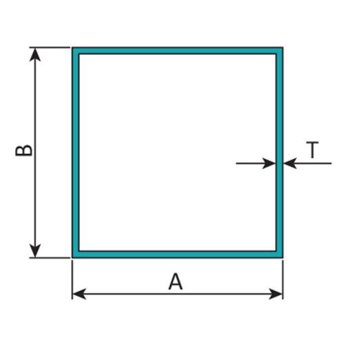 Tubo Cuadrado 4" X 4"  Espesor 1.8 Mm.  Largo 5.85 Mts. Acabado Anodizado Negro 15 Micron