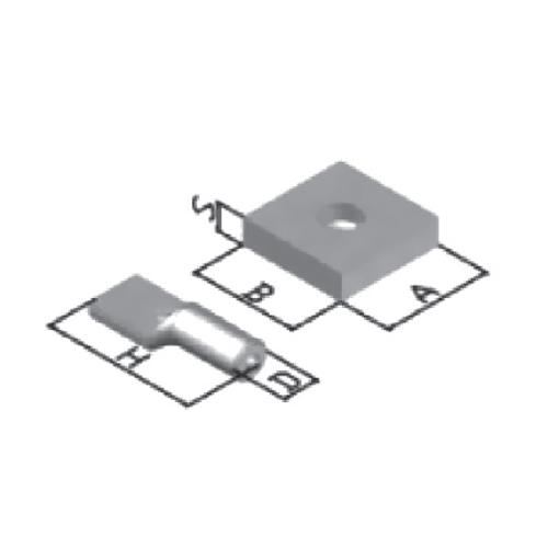 Bisagra pivotante italiana. 60x60mm. Pivote 25 mm.