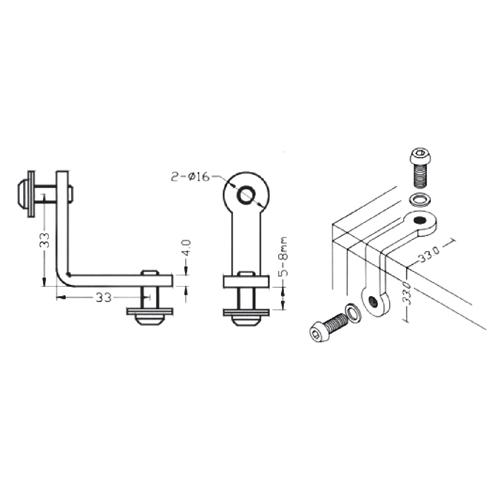 Conector de vitrinas de 2 vias.