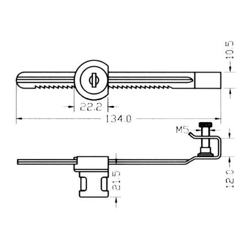 Cerradura para puertas corredizas cromadas.