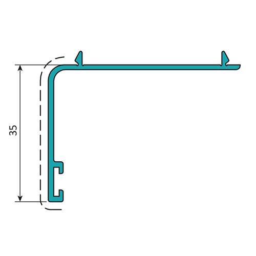 Solape De 35 Mm Para Marco 45 Mm. Espesor 1.4 Mm. Largo 5.85 Mts. Acabado Anodizado Bronze 15 Micron