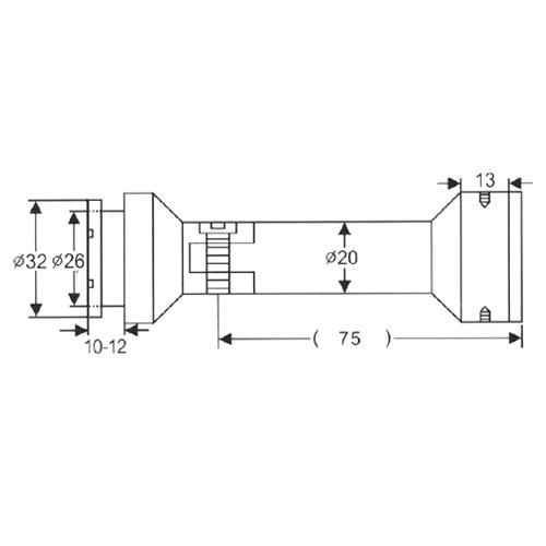 Conector movil, Muro - Vidrio.