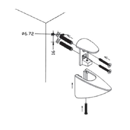 Soporte para repisas de vidrio 4-12mm. (par).