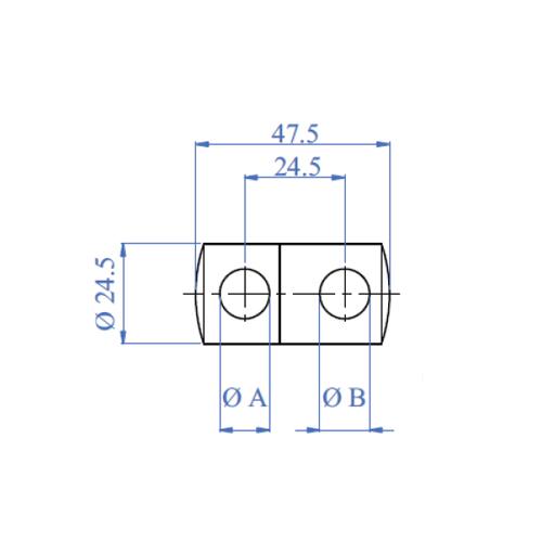 Soporte doble para tubo de 12.2mm.