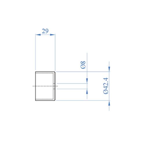 Tapa con agujero para hacer llegar el cableado del corremano a la pared 42,4mm AISI316