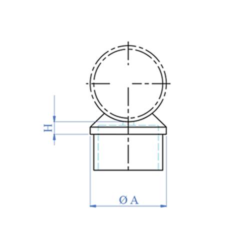 Union corremanos-poste para tubo de 42.4mm.