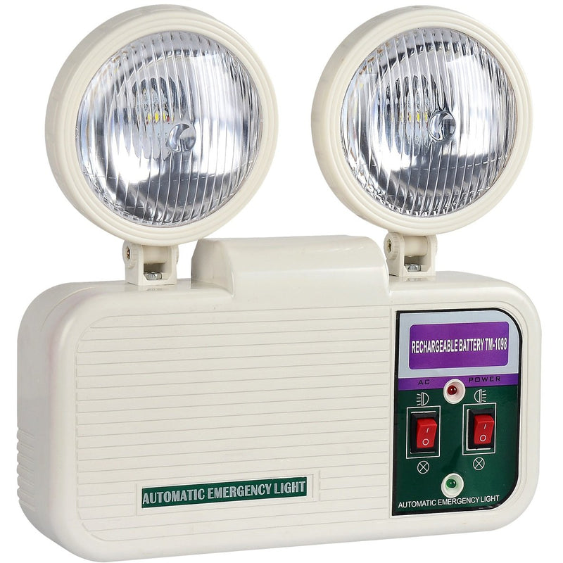 Lampara De Emergencia De 2 Bombillos Giratorios. 120Vol-60Hz. Indicar LED. Material Plastico.