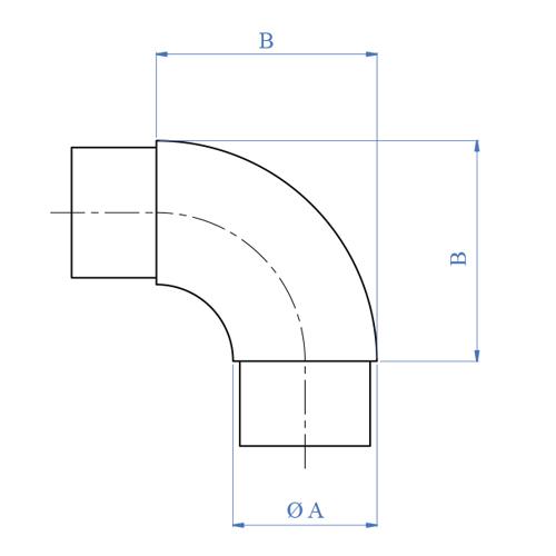 Codo De 90º Para 42.4Mm. Acabado Espejo.