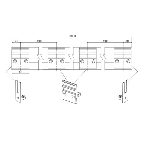 Zocalo 80Mmx3mt Acero Inox Cover Acero Inox.Sist Bloque No Req. Saque Incl. 2 Tapas P/8-10-12Mm Sati