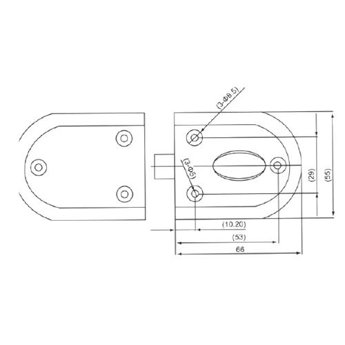 Cerradura Sin Llaves (Pasador) P/Puertas Dobles No Requiere Perforacion En Vidrio 8 A 12 Mm Satinada