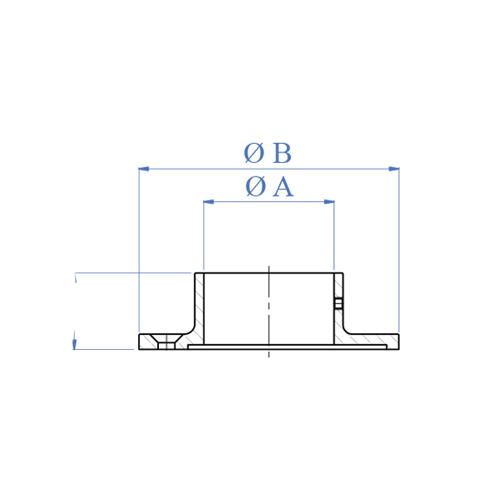 Anclaje A Piso Tipo Flange Easy Fit Para Tubo De 42.4Mm. Satinado.