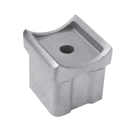 TUBE REST, Square, Plug for 40x40x2.0 mm, for 42.4 mm, SS-304, SATIN.