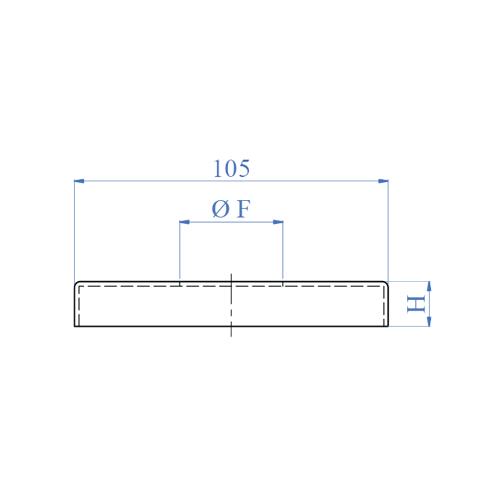 Tapa Decorativa De Piso Para Tubo De 42.4 Mm . Acabado Espejo316.