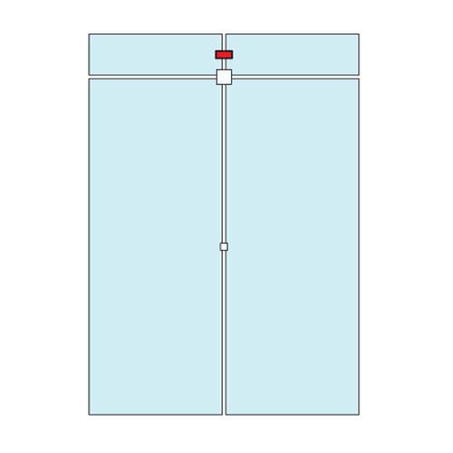 CONECTOR DOBLE DE VIDRIO - VIDRIO. SATINADO