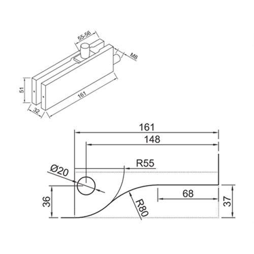 CONECTOR SUPERIOR CON PERNOS. SATINADO