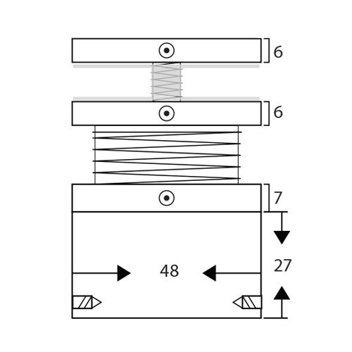 BOTON DE 48 MM PARA BARANDAS VIDRIO. ACABADO SATINADO AJUSTABLE HASTA 15MM