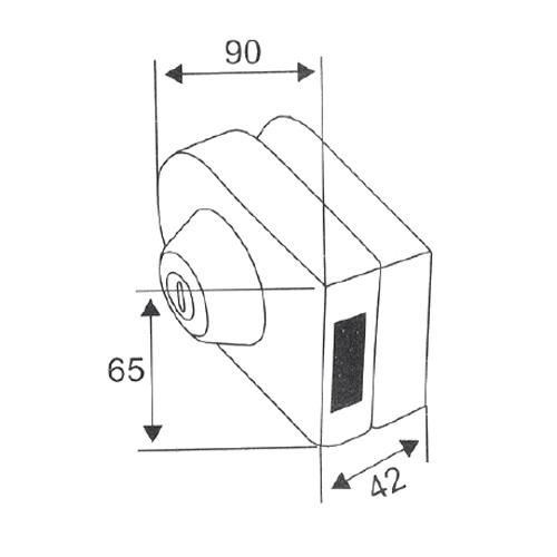 Cerradura con llave y pasador para puertas Dobles. No requiere perf en vidrio 8 a 12mm. Satinada.