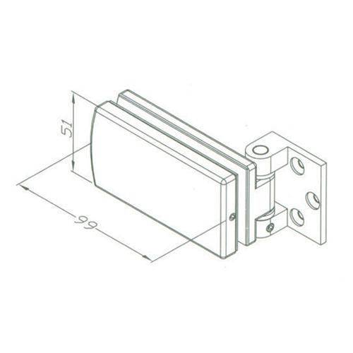 Bisagra a muro Sistema Plegable. Satinada para vidrios 10-12 mm