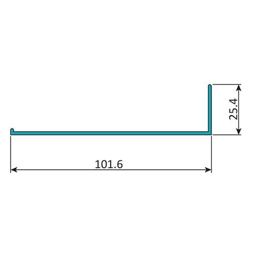 AR-13 Angulo Forma L De 4"X1"  Espesor 1.6 Mm. Largo 5.85 Mts. Acabado Anodizado Silver 15 Mi