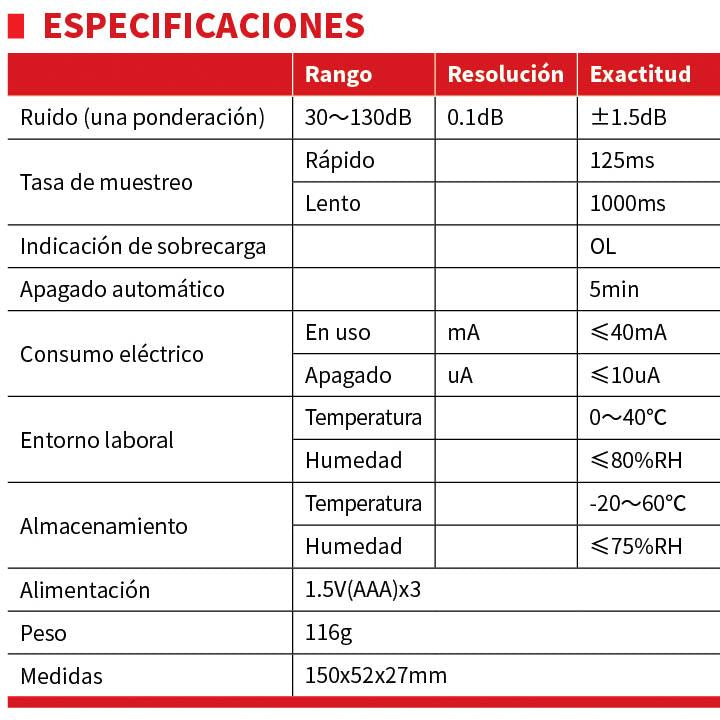 UNI-T UT353 medidor de nivel de sonido, 30 ~ 130dB de medición instrumento medidor db Voz Digital co