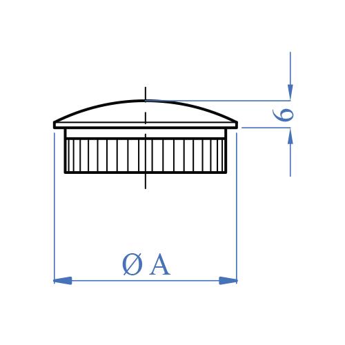 Tapa Ovalada Para Tubo De 42.4Mm.