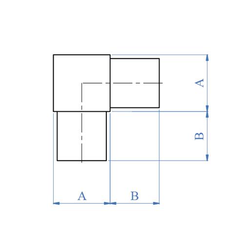 Codo Fijo 90º Para Tubo De 40X40mm.