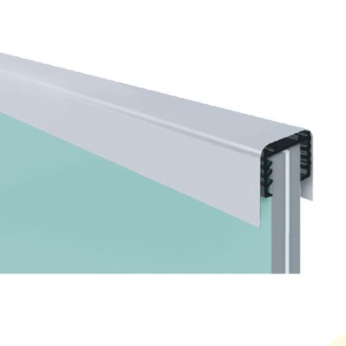 U channel de aluminio con goma, 5.8m de largo, 2.51 alto, ancho Externo: 2.27 cm; Interno: 2.45 cm