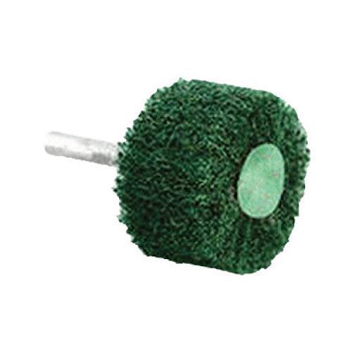 Flap wheel nylon verde grueso con eje de 1/4" 60x40 mm.