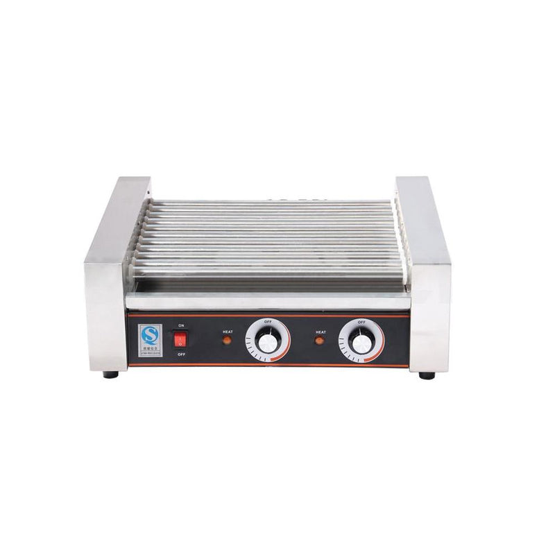 Plancha de 9 rodillos rotatoria para salchicha hot dog 900W. Doble control de temperatura (1 año)