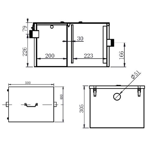 Trampa De Grasa 500 X 400 X 305Mm