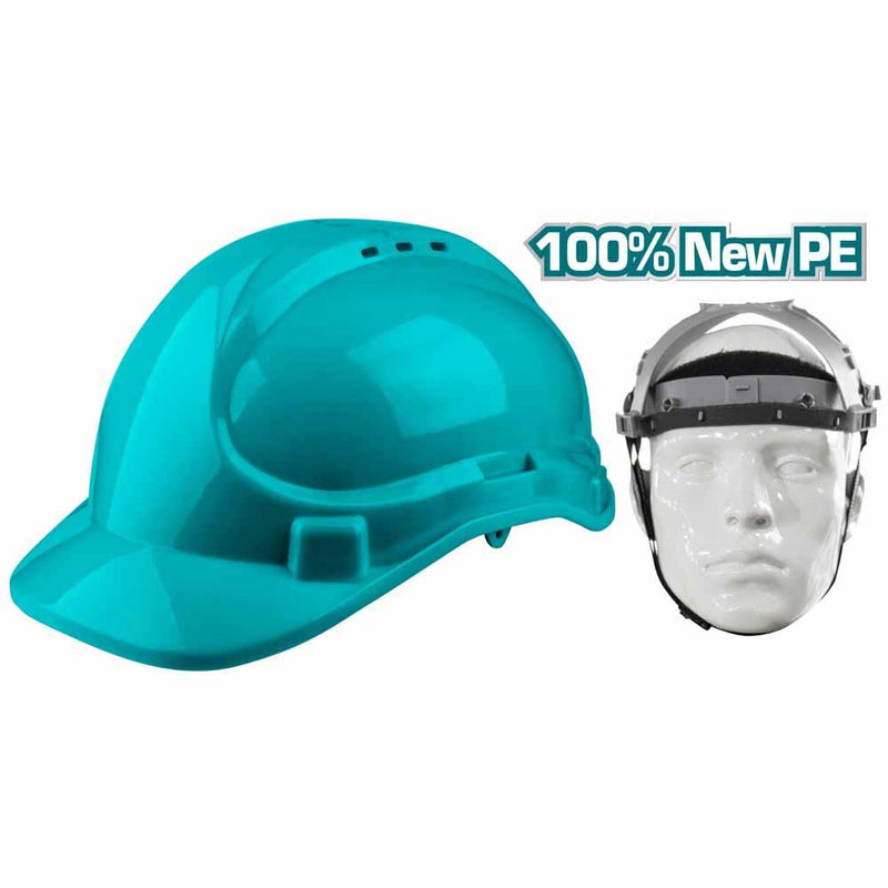 Casco De Seguridad Color Azul. 8 Puntos De Suspension. Ajustable. Carcasa De PE Con Respiraderos.