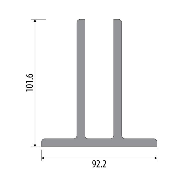 Perfil T Invertido Para Baranda. Acabado Satinado. 5.85M De Longitud.