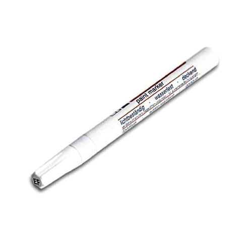 Paint marker white water-proof line width 0.8mm.