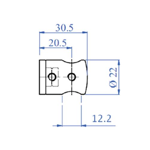 Soporte de Tubitos Laterales de 1/2" para tubo plano.