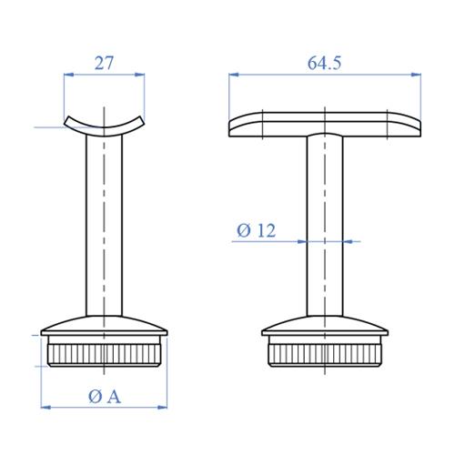 Soporte Poste-Corremanos Fijo Para Tubo De 42.4Mm.