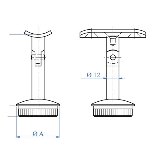 Soporte Poste-Corremanos Movil Para Tubos De 2".