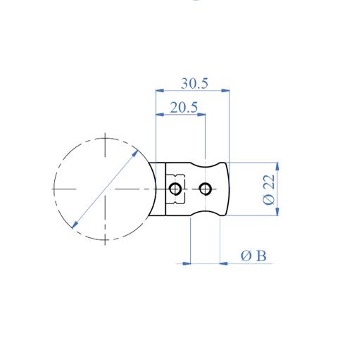 Soporte para barras de 12.7 mm Acabado espejo316.