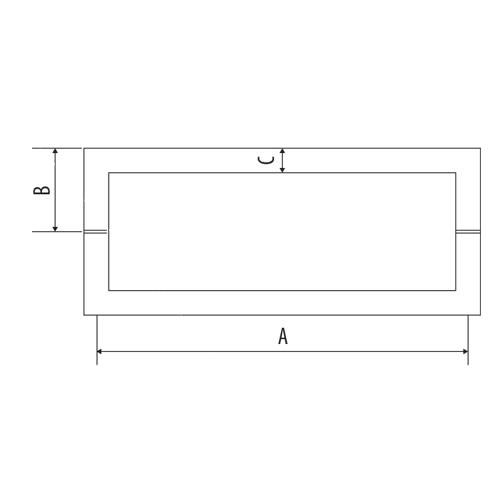 Tirador Cuadrado De 13X19x610mm Brillante.