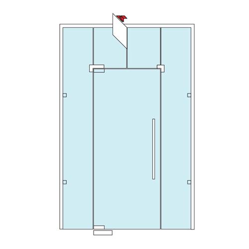 Conector de aleta con soporte para cielo razo y piso. Satinado