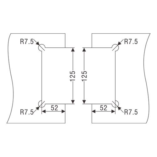 Recibidor para cerradura de gancho para sistema plegable o slider doble. Acabado satinado.