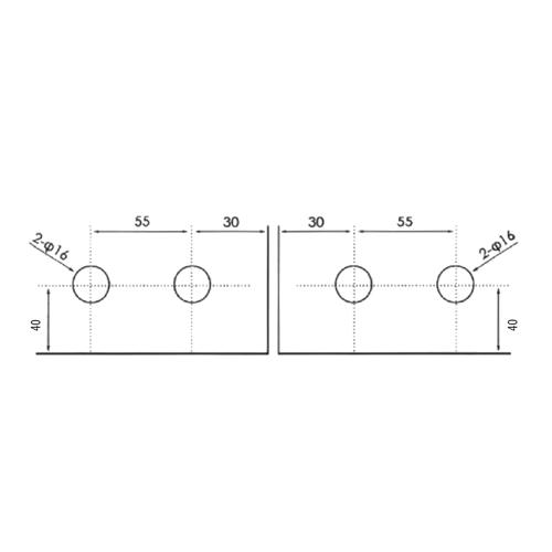 Bisagra con Guia Sistema Plegable. Satinada para vidrios 10-12 mm